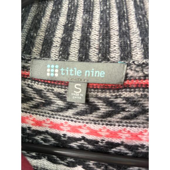 Title Nine Geometric Merino Wool Blend Full-Zip Sweater – Multicolor – Size S - Picture 6 of 6